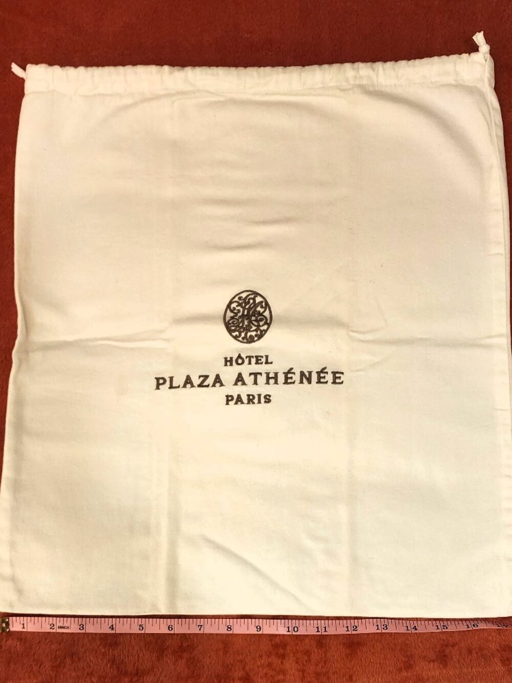 HOTEL PLAZA ATHENEE PARIS Vintage Luxury Drawstring Storage Bag